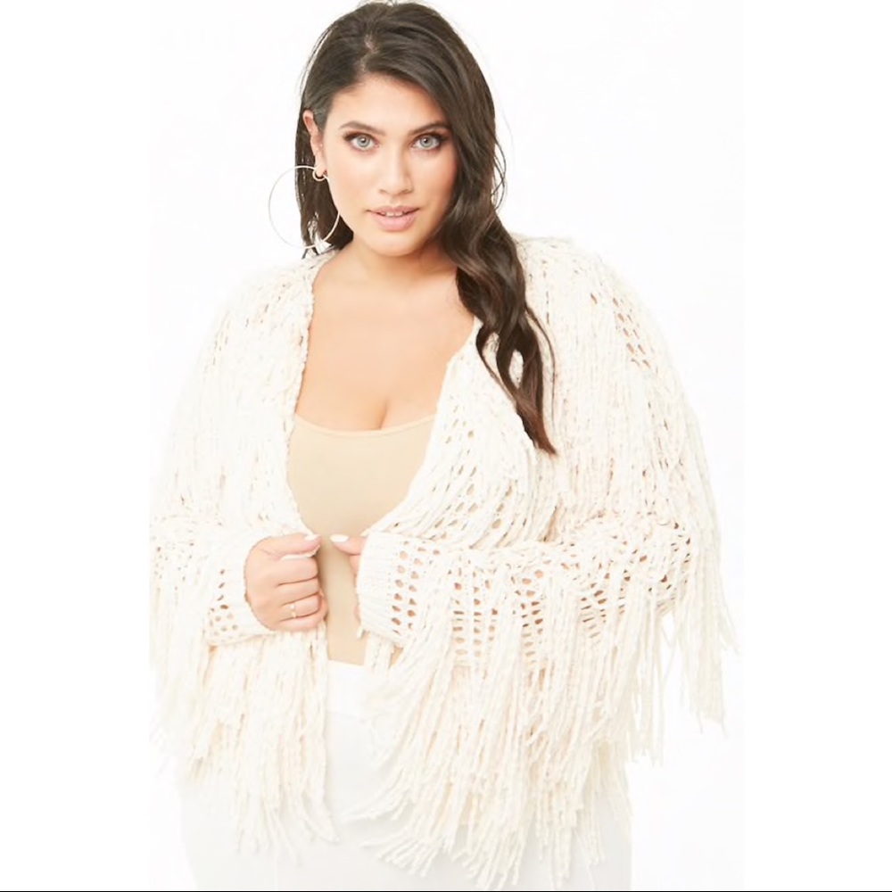 Fringe chenille cardigan